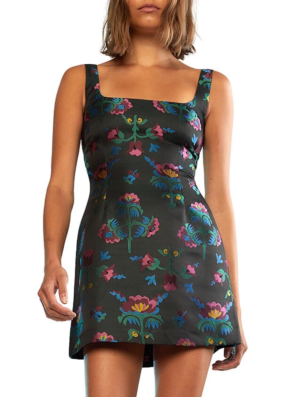 Womens Floral Jacquard Sheath Minidress Product Image