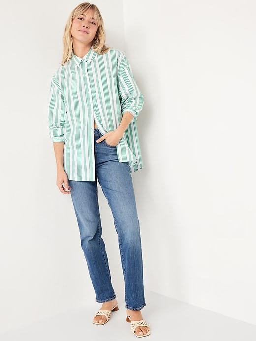 Oversized Button-Down Boyfriend Shirt Product Image