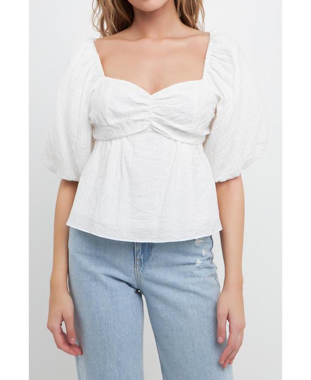 Free the Roses Textured Tie Back Top in White at Nordstrom, Size X-Small Product Image