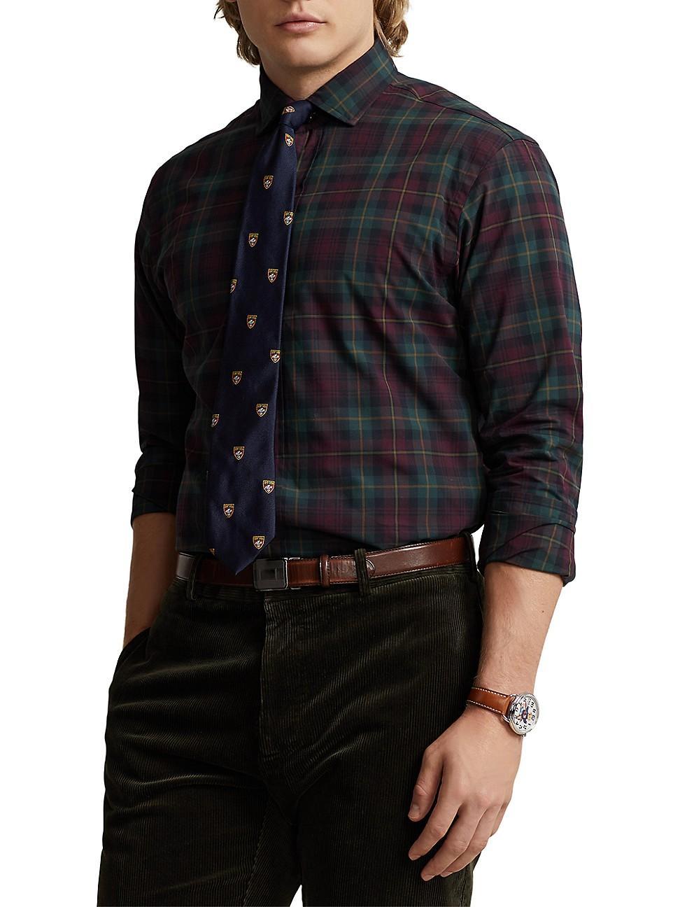 Mens Plaid Button-Front Shirt Product Image