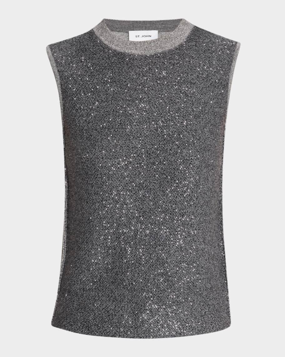 Sequin-Front Metallic Knit Tank Top product image