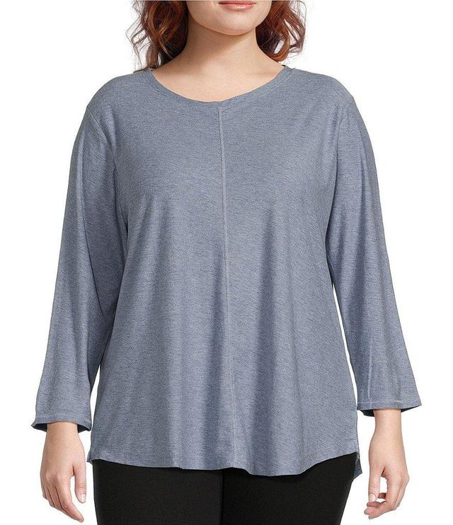 Westbound Plus Size 3/4 Sleeve Knit Crew Neck Top Product Image