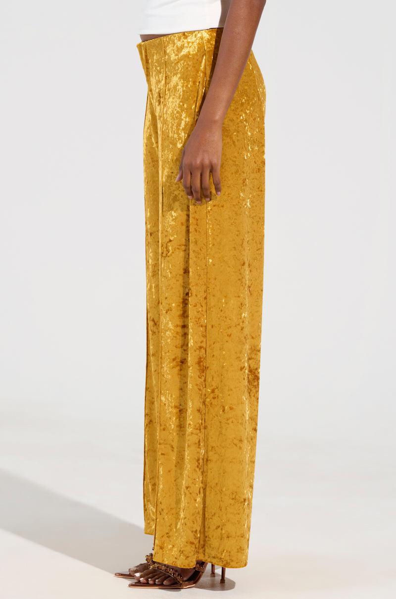 DRIPPING IN GOLD CRUSHED VELVET TROUSER Product Image