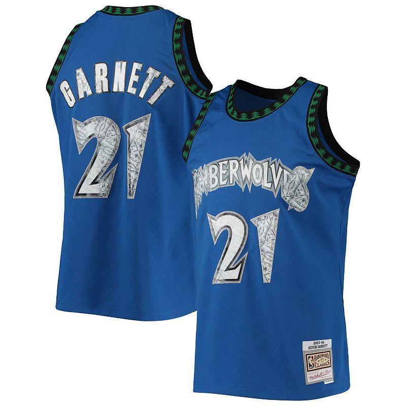 Mens Kevin Garnett Blue Minnesota Timberwolves 2003-04 Hardwood Classics 75th Anniversary Diamond Swingman Jersey - Blue Product Image