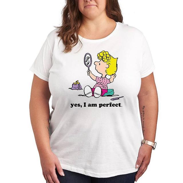 Plus Peanuts Yes I Am Perfect Sally Graphic Tee, Womens Product Image