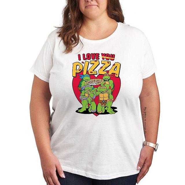 Plus Size Teenage Mutant Ninja Turtles I Love You Pizza Graphic Tee, Womens Product Image