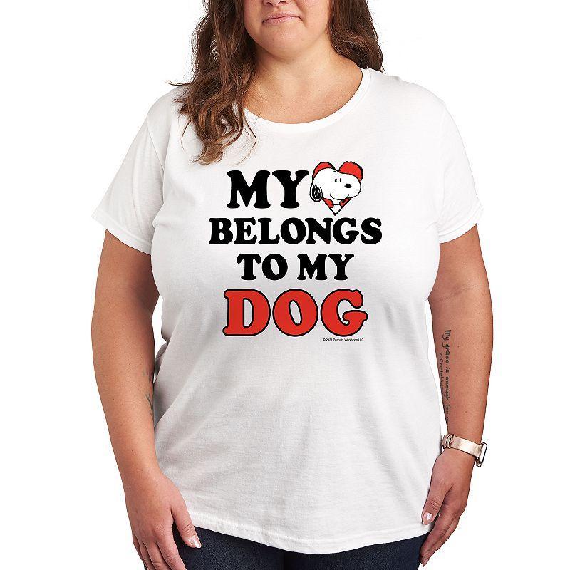 Hybrid Peanuts Womens Tee Shirts WHITE Snoopy My Heart Belongs to My Dog Graphic Tee - Women & Plus Product Image