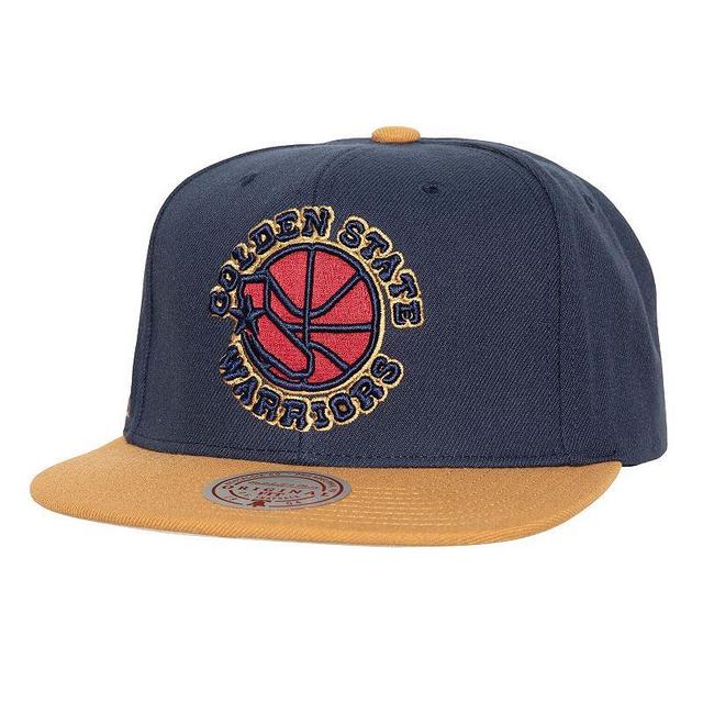 Mens Mitchell & Ness Navy Golden State Warriors Work It Snapback Hat Product Image