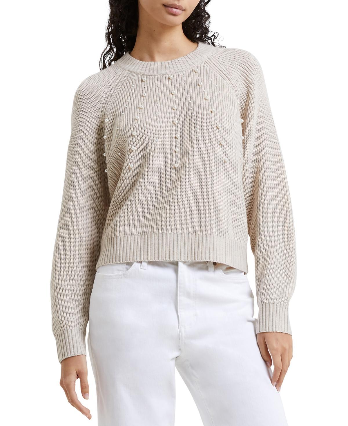 French Connection Jolee Faux Pearl Crewneck Sweater Product Image