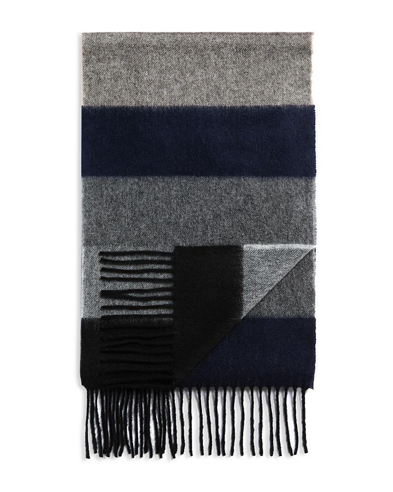 The Mens Store at Bloomingdales Color Blocked Stripe Oversized Cashmere Scarf - 100% Exclusive Product Image