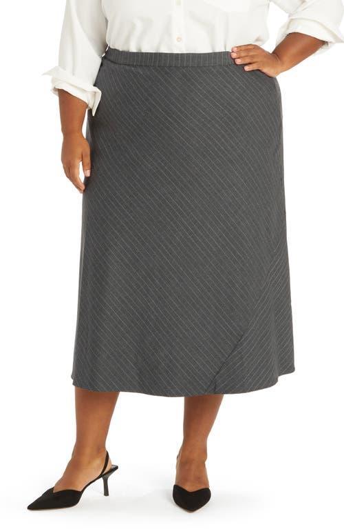 Pari Passu Chase Pinstripe Wool Blend Bias Midi Skirt Product Image