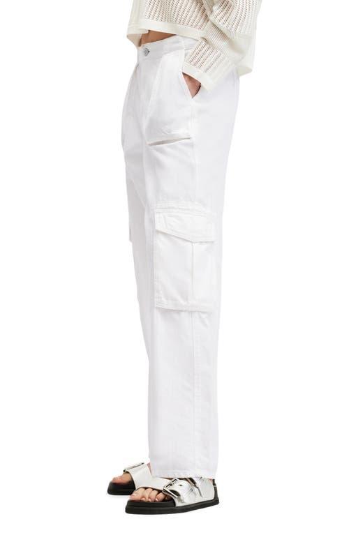 Frieda Straight Cargo Trousers In Off White Product Image