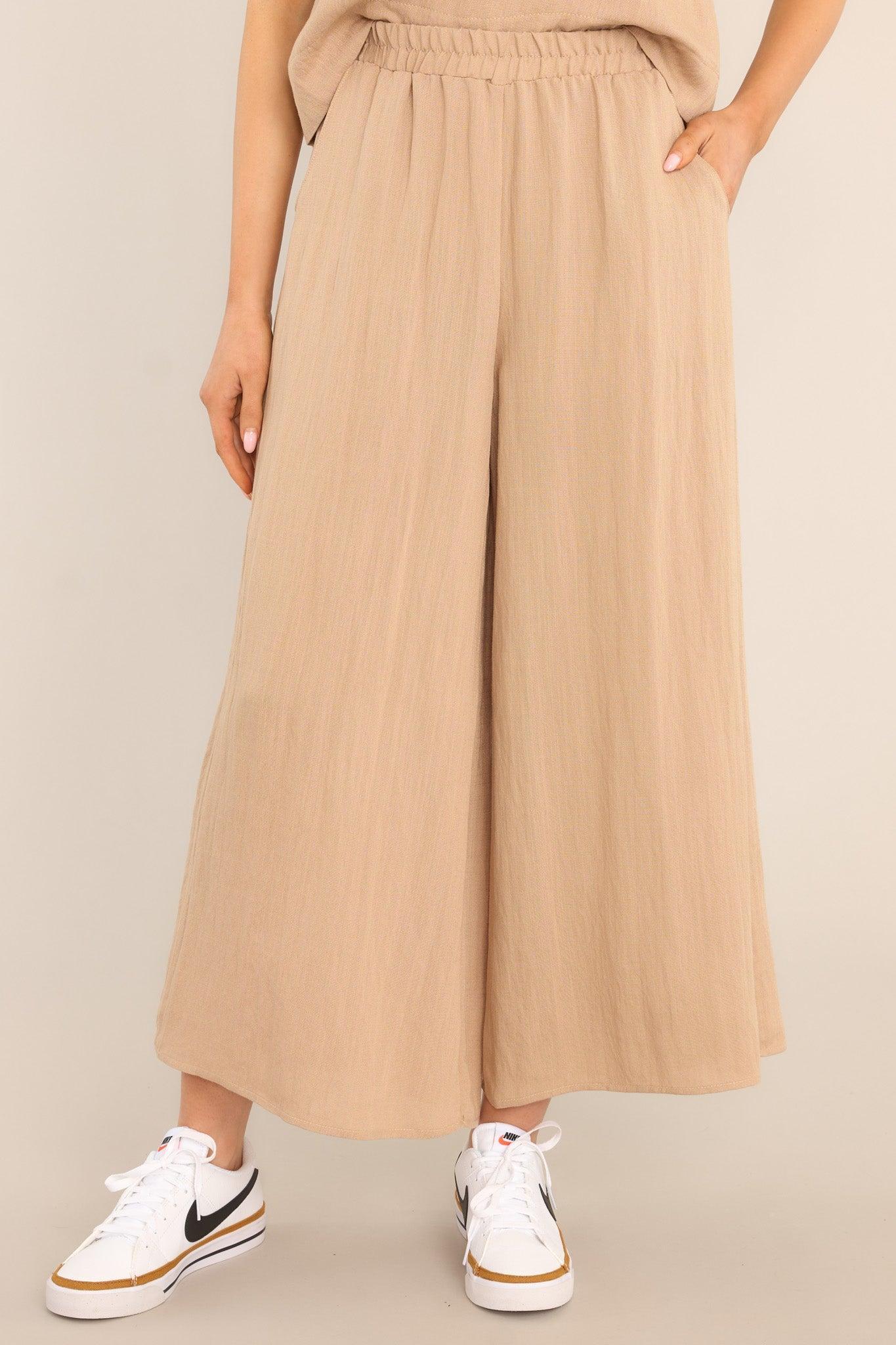 Timeless Threads Tan Cropped Pants Product Image