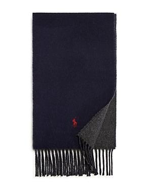 POLO RALPH LAUREN Men's Classic Reversible Scarf In Black Heather Product Image