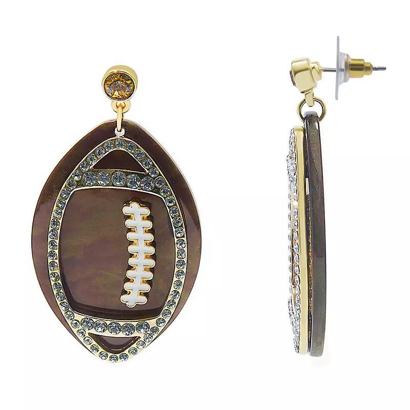 Celebrate Together Gold Tone Stone Football Drop With Post Top Earrings, Womens, Brown Product Image