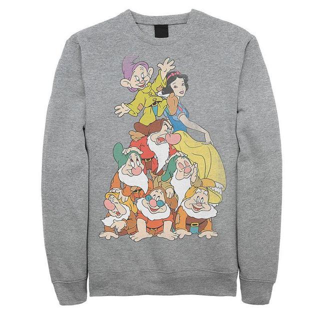 Disneys Snow White Mens Seven Dwarfs Stack Sweatshirt Athletic Grey Product Image