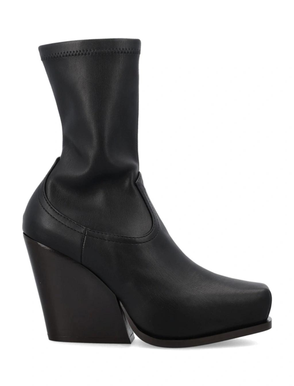 Black Cowboy 105 Faux Leather Ankle Boots Product Image