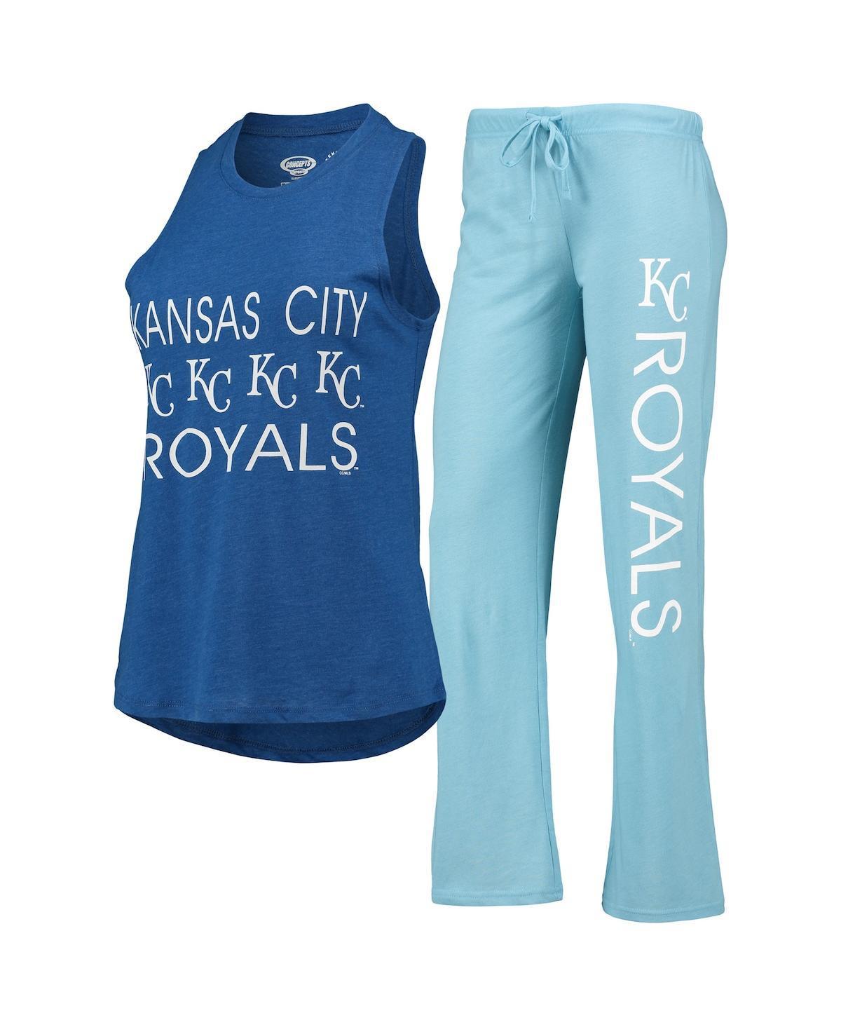 Womens Concepts Sport Blue/Royal Kansas City Royals Meter Muscle Tank Top & Pants Sleep Set Product Image