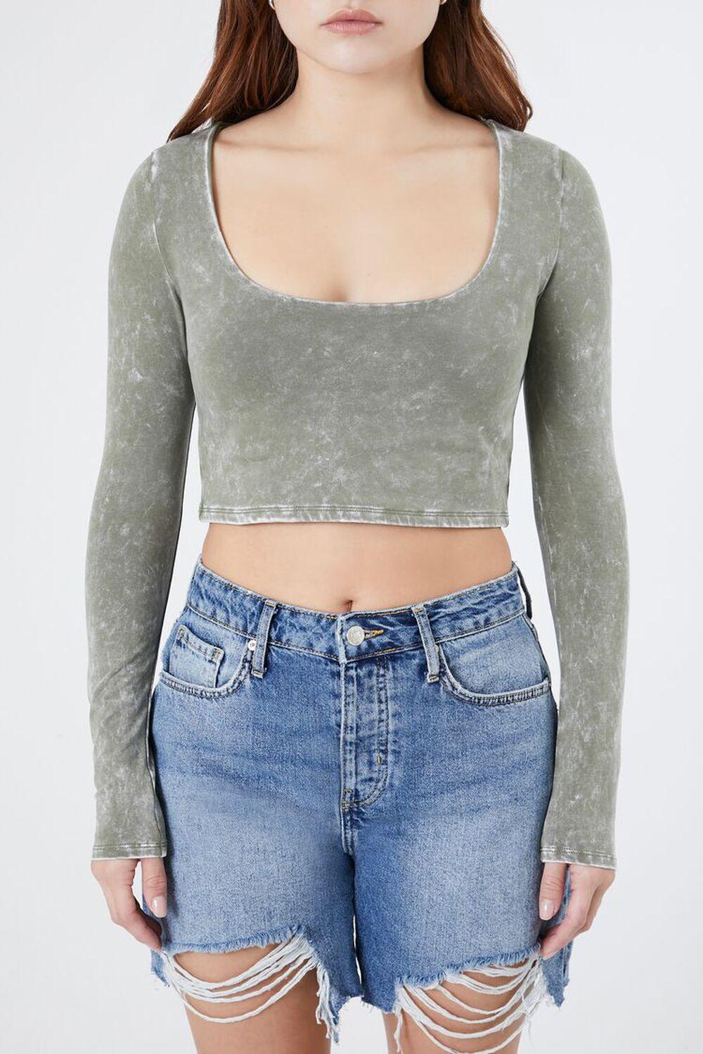 Mineral Wash Crop Top | Forever 21 Product Image