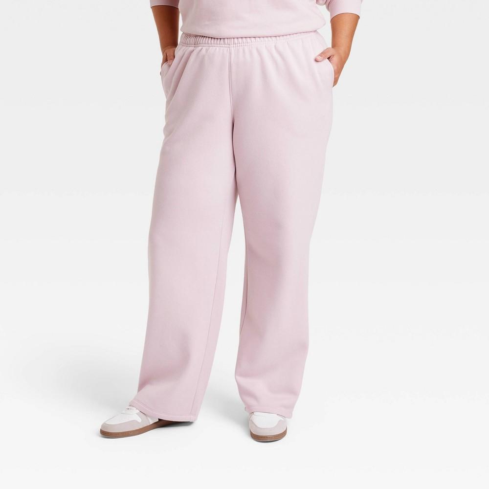 Womens Mid-Rise Knit Straight Leg Sweatpants - Universal Thread Mauve 1X Product Image