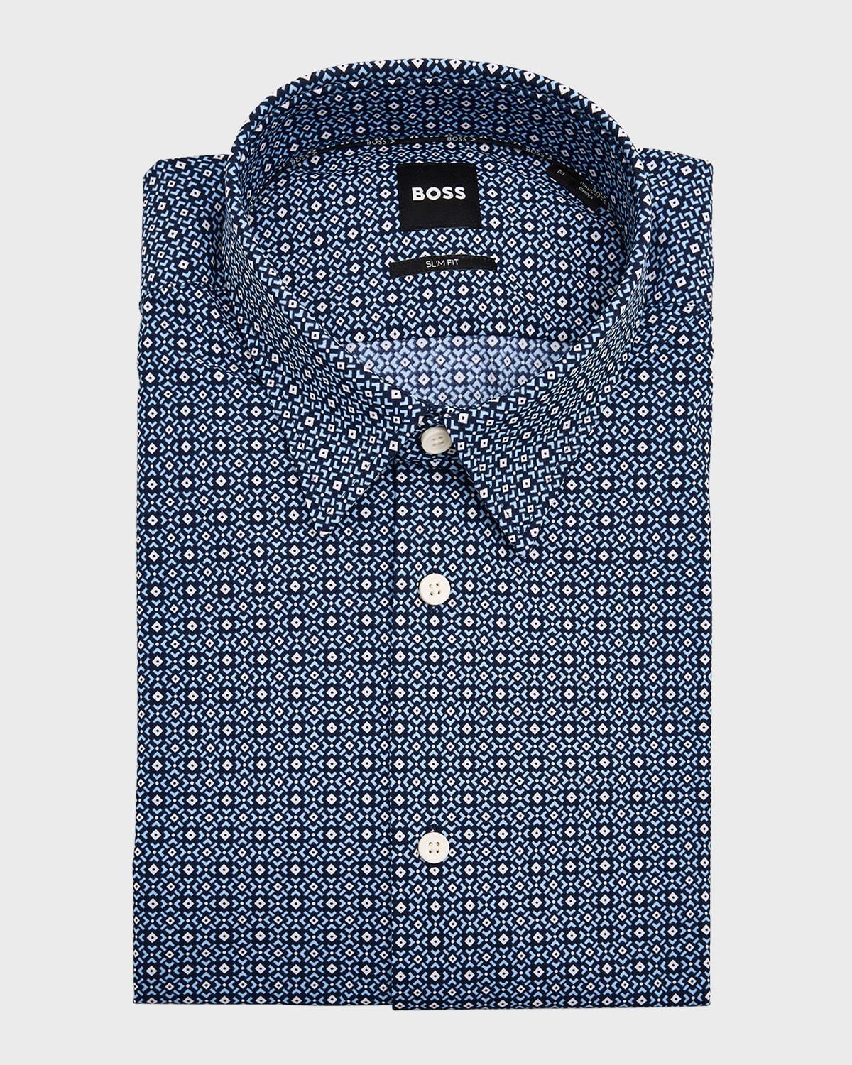 BOSS Roan Ken Slim Fit Short Sleeve Button-Up Shirt Product Image