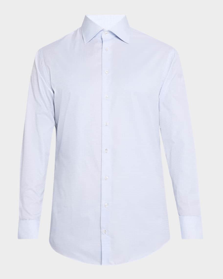 Men's Micro-Check Dress Shirt Product Image