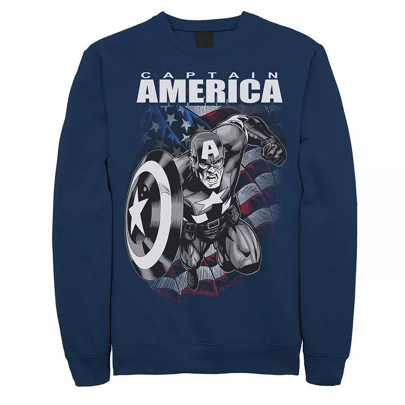 Juniors Marvel Captain America Black and White Portrait Tee, Girls Blue Product Image