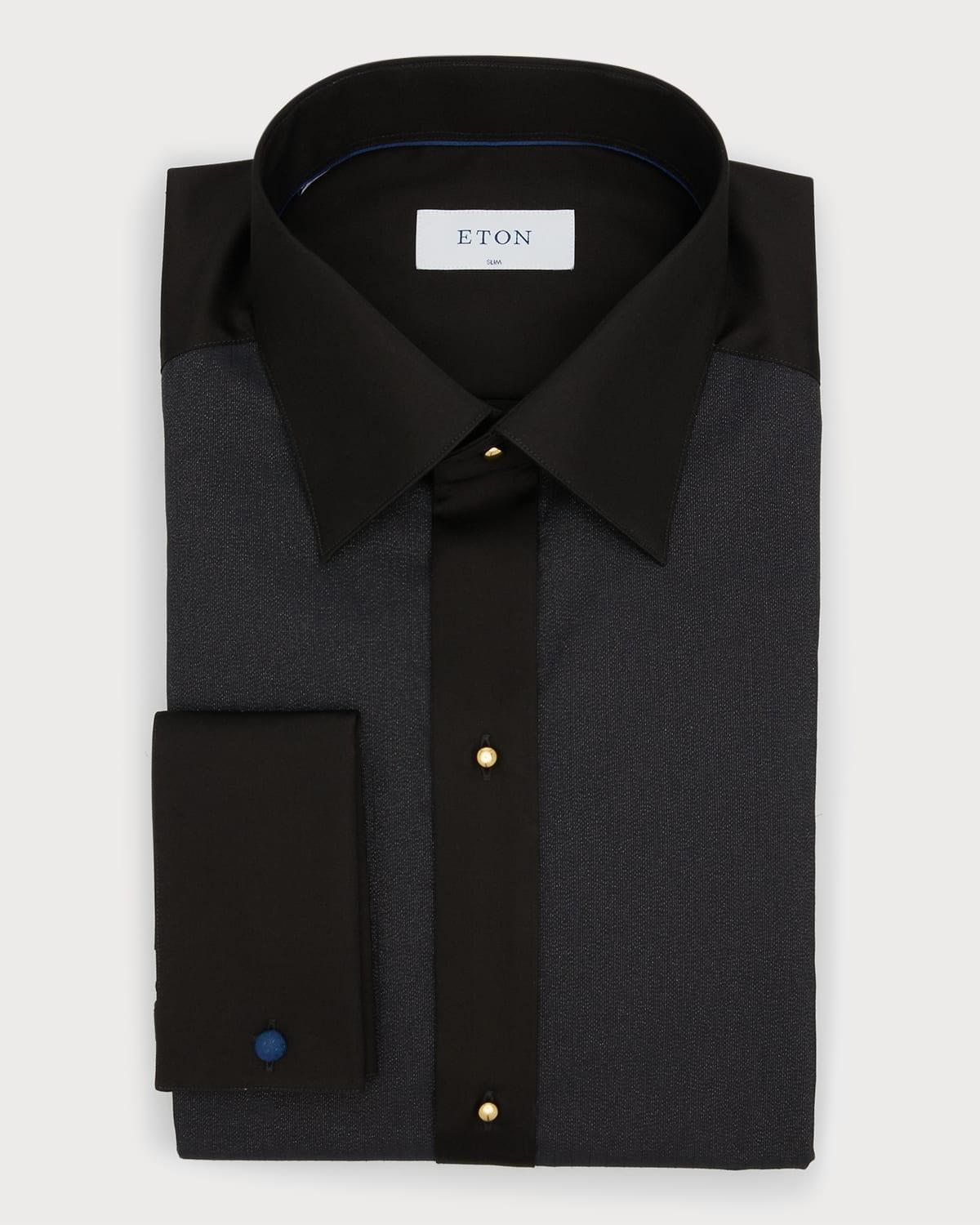 Mens Slim Fit Pliss Lurex Dress Shirt Product Image