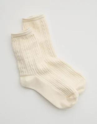 Aerie Cotton Cable Crew Socks Product Image