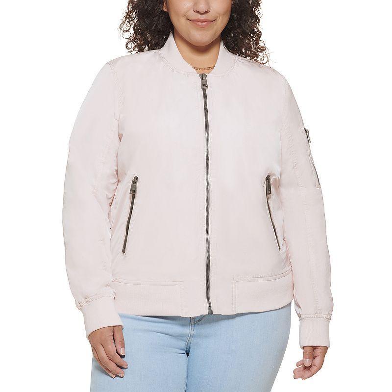 Plus Size Levis Newport Classic Bomber Jacket, Womens Pink Blush Product Image