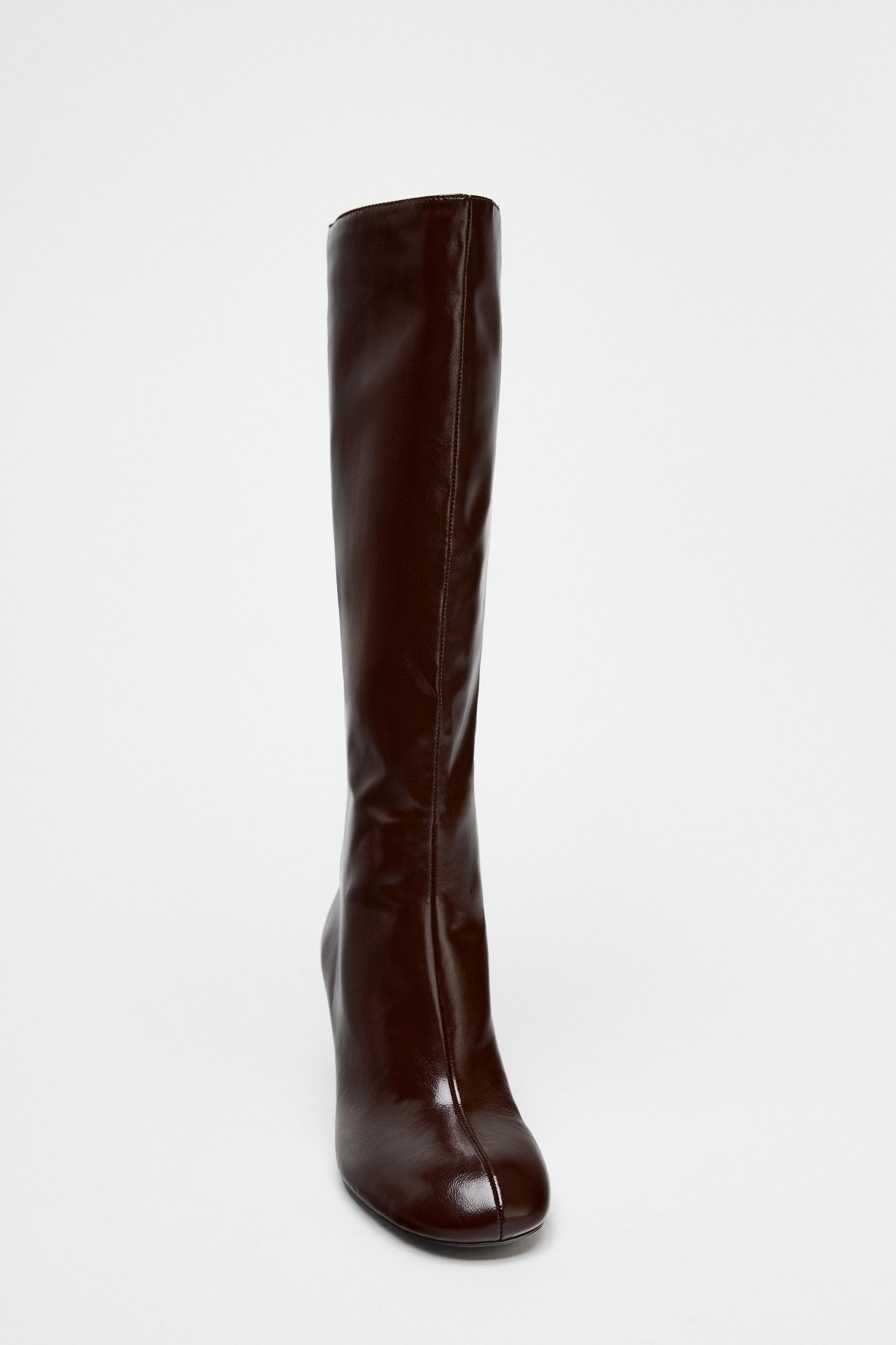 TALL SHAFT THIN HEELED BOOTS Product Image