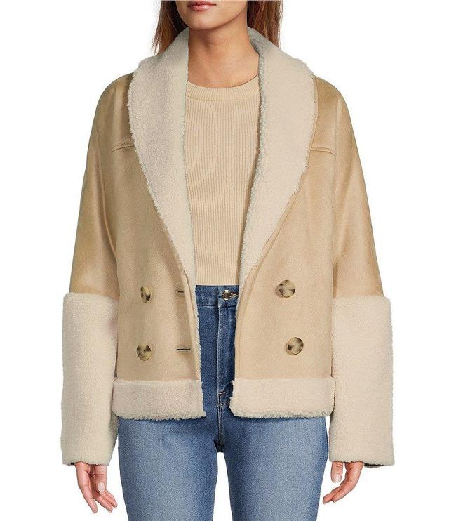 UGG Mindy Luxe Fluff Faux Shearling Shawl Collar Double Breasted Jacket Product Image