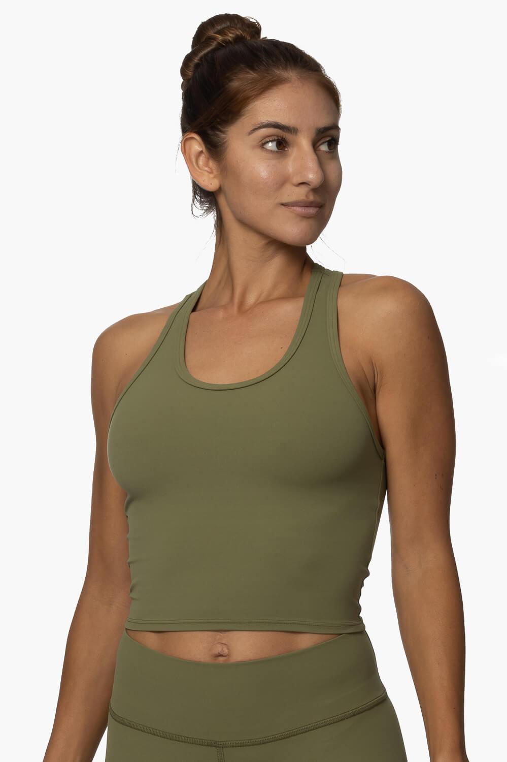 Kinzie Fitted Tank Top - Moss Female Product Image