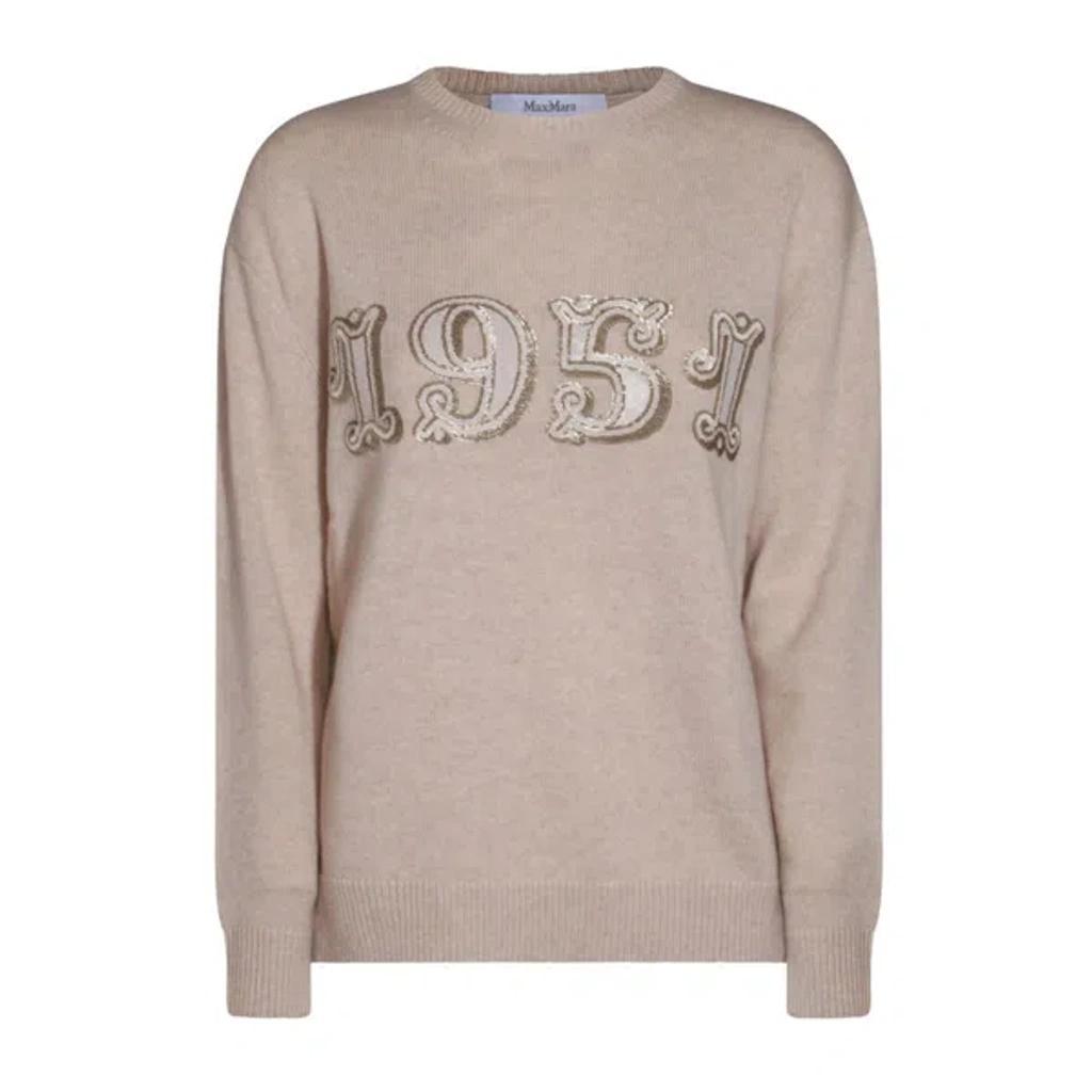 MAX MARA Plata Wool And Cashmere Sweater In Beige Product Image