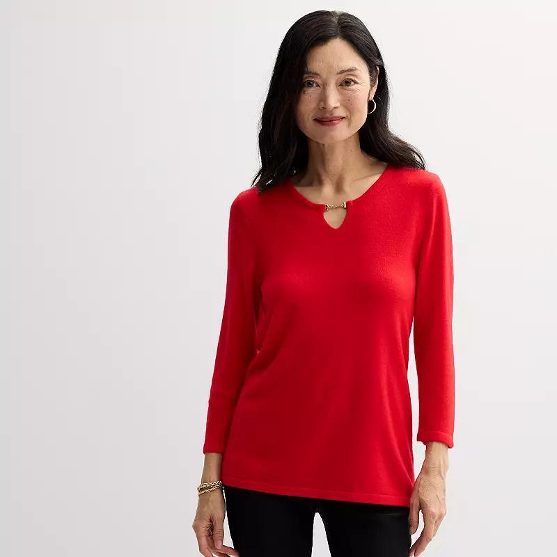 Womens Croft & Barrow Extra Soft Splitneck Pullover Product Image