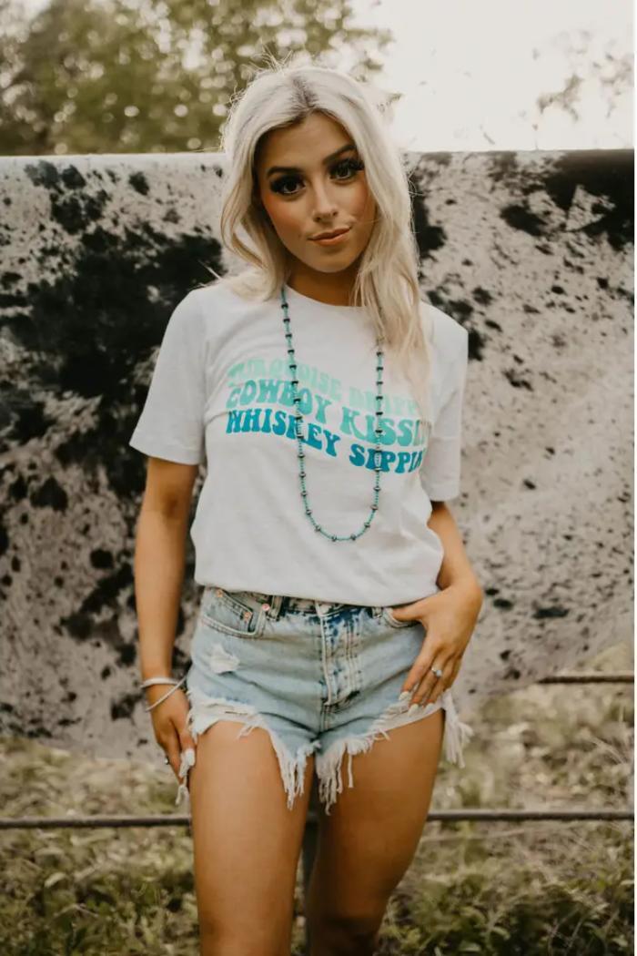 Turquoise Drippin' Tee Product Image