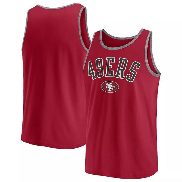 Fanatics Mens Red San Francisco 49ers Bet Tank Top - Red, Heather Gray Product Image