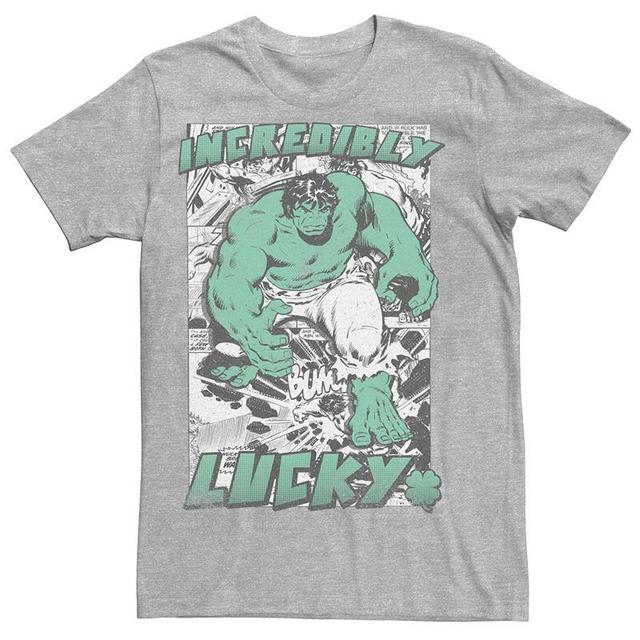 Mens Marvel The Incredible Hulk Incredibly Lucky Graphic Tee Athletic Grey Product Image