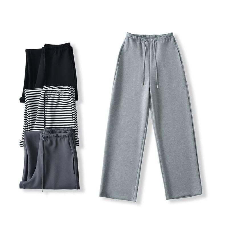 Drawstring Waist Wide Leg Pants Product Image