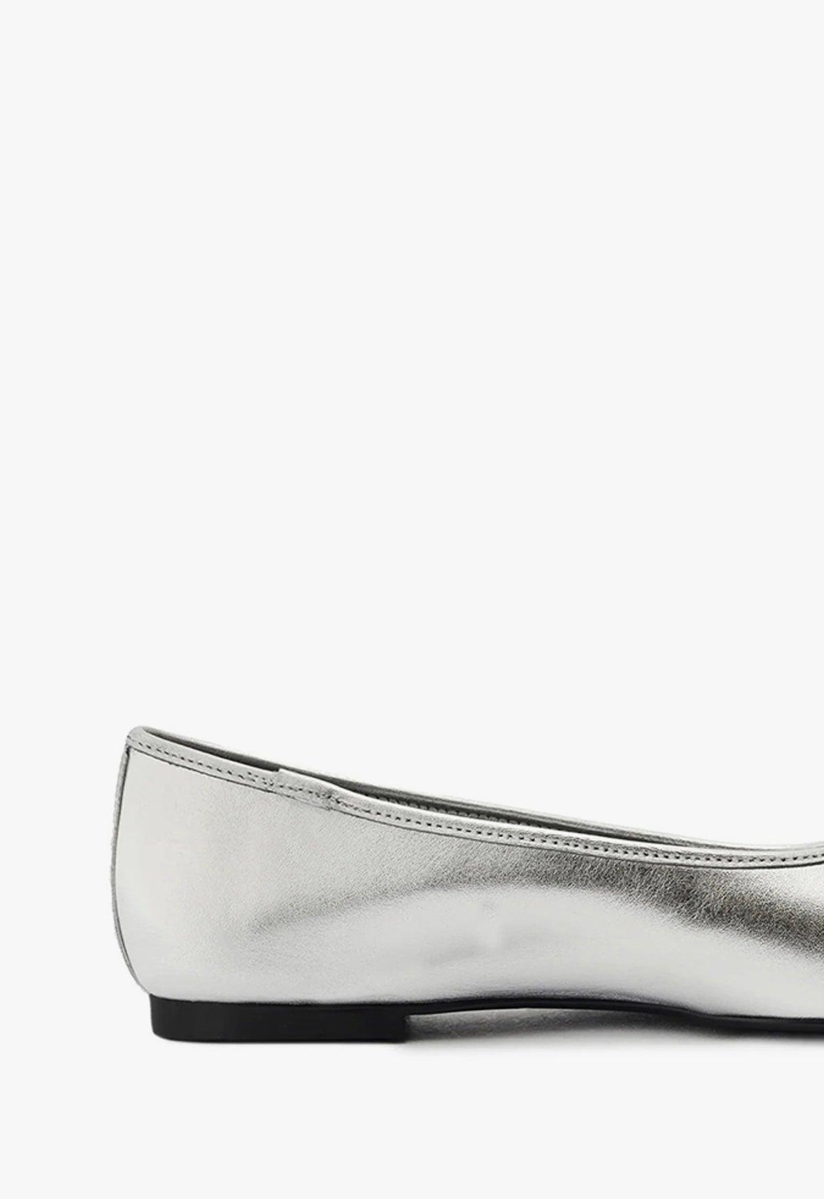 Arissa Metallic Leather Flat Female Product Image