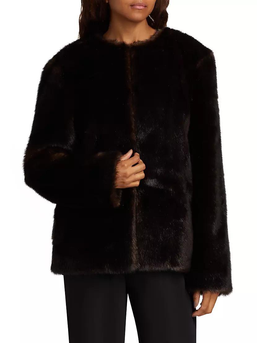 Womens Faux-Fur Short Coat Product Image