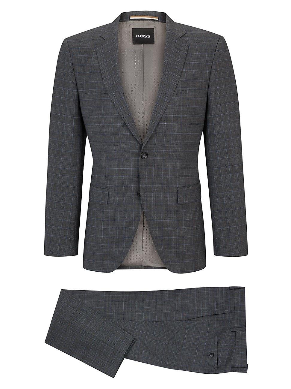 Mens Slim Fit Suit in Checked Stretch Wool Product Image