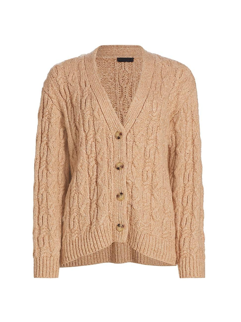 Boucle Cable-Knit Cardigan Product Image