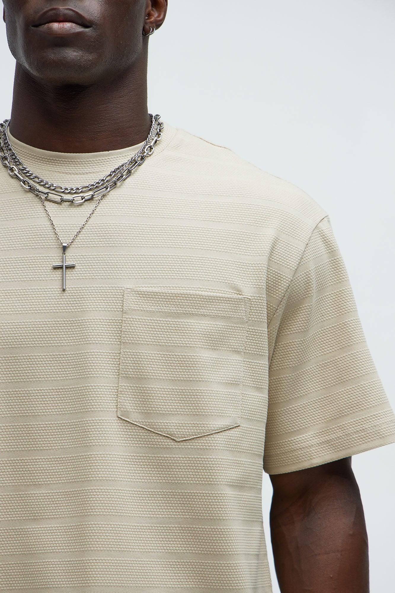 Gon Be Aight Textured Relaxed Short Sleeve - Taupe Product Image