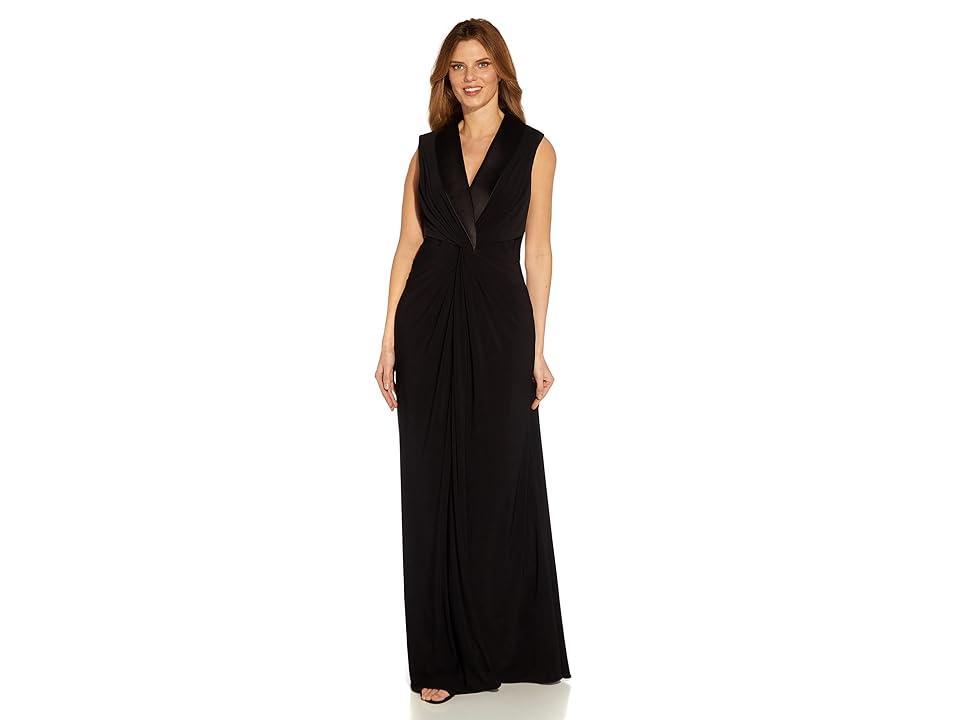 Adrianna Papell Tuxedo Matte Jersey Gown Product Image