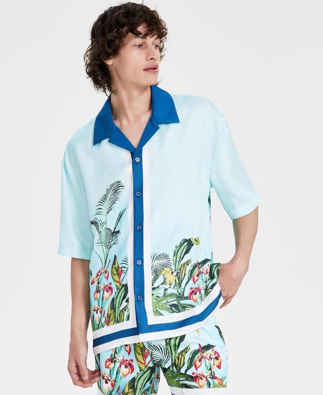 I.n.c. International Concepts Mens Thom Regular-Fit Tropical-Print Button-Down Camp Shirt, Created for Macys Product Image