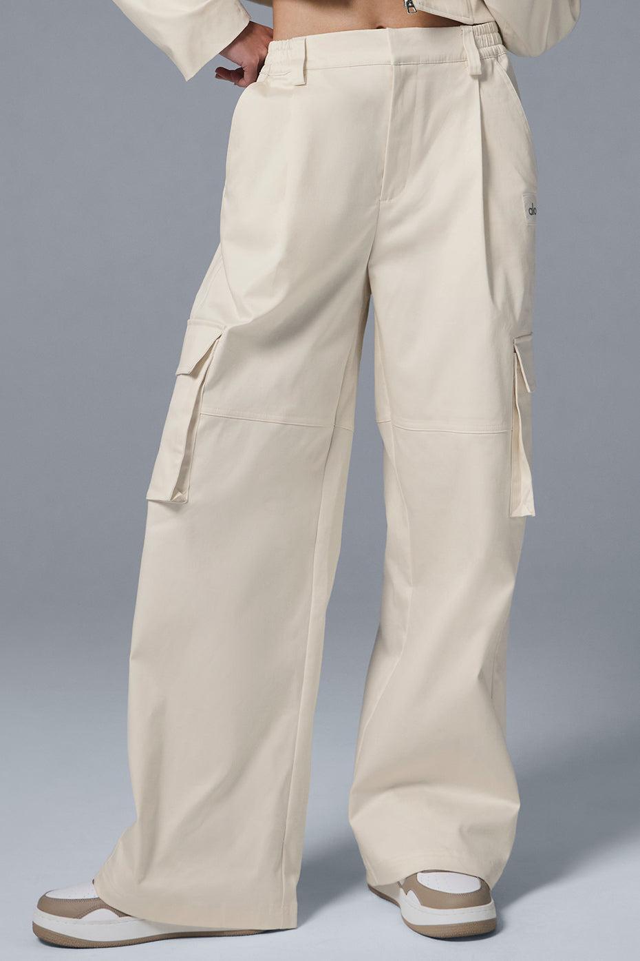 High-Waist Night Out Cargo Trouser - Ivory Female product image