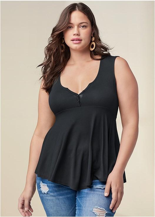 Henley Babydoll Top Product Image