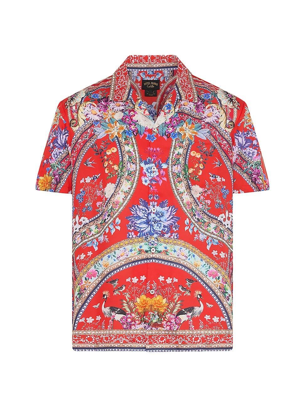 Mens Scarf-Print Camp Shirt Product Image