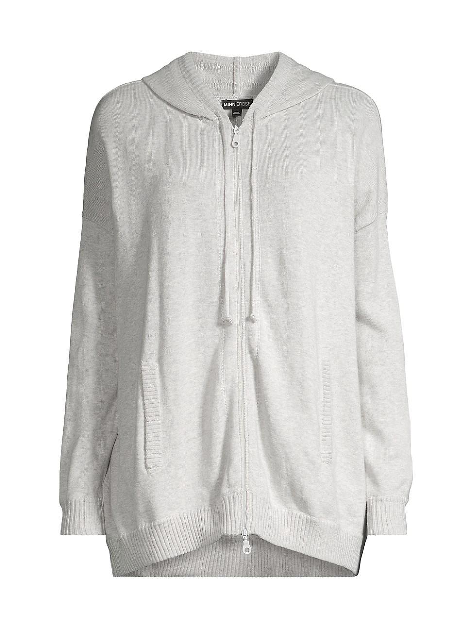 Womens Cotton-Cashmere Oversized Zip Hoodie Product Image